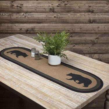 Wyatt Stenciled Bear Jute Runner Oval 13x48 VHC Brands - The Fox Decor